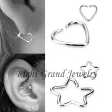 316L Surgical Steel Star Heart Shaped Helix Ear Piercing Jewelry